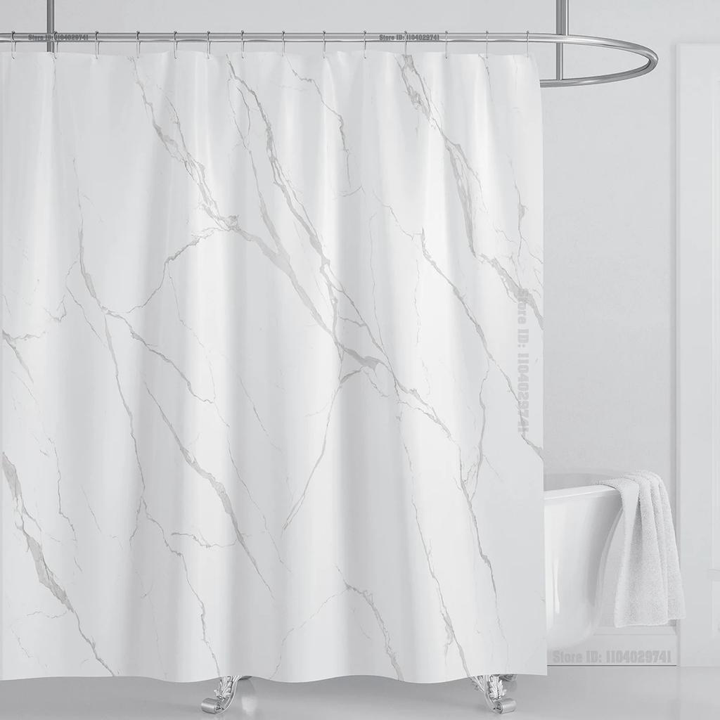 Marble Waterproof Shower Curtain Waterproof Shower Curtain For Bathroom Decor Printed Washable Shower Curtain With Hooks