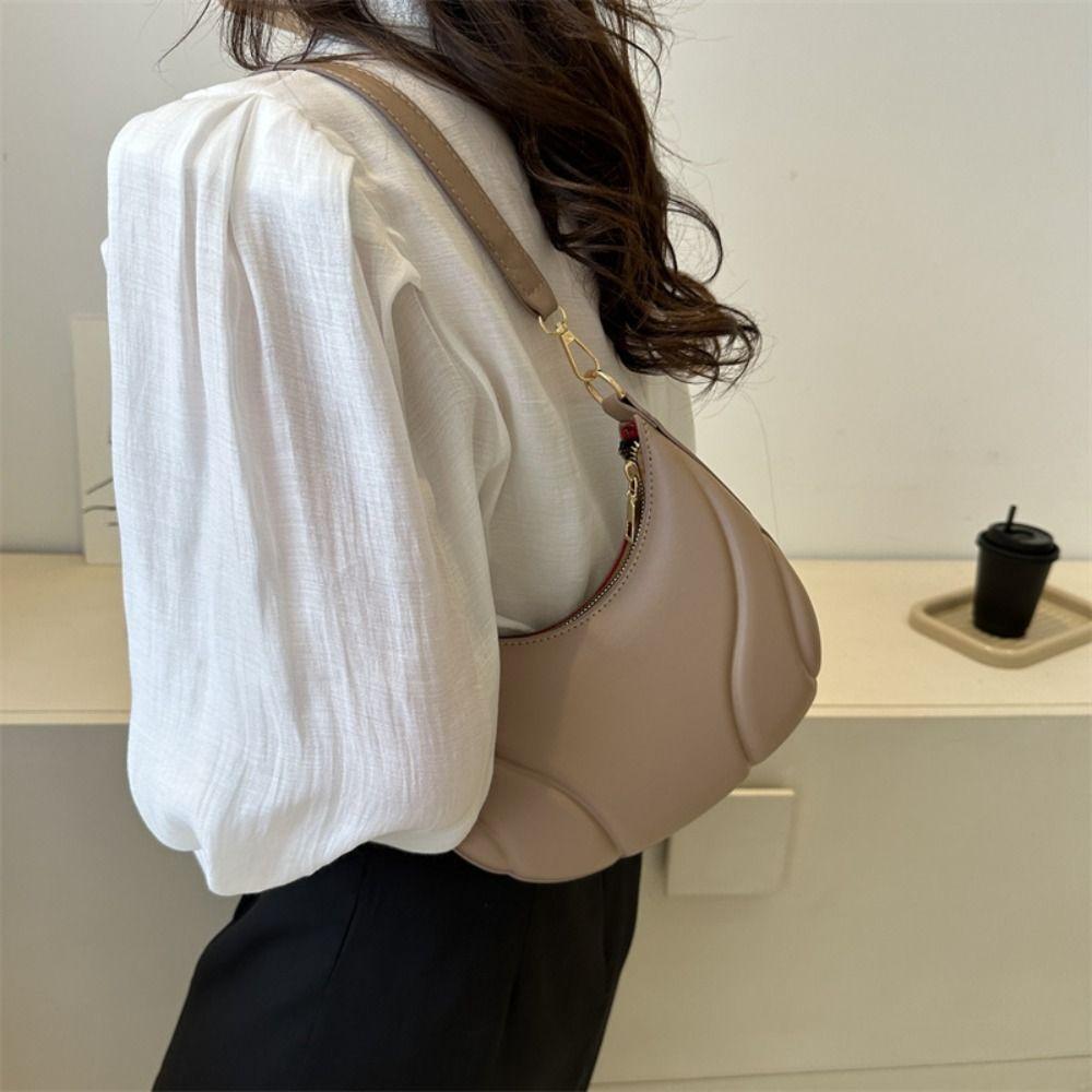 Large Capacity Simple Shoulder Bag Korean Style Ins Square Tote Bag PU Leather Hobo Bag  Streetwear