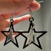 Black Star Pendant Necklace Exquisite Punk Double Star Clavicle Chain Unique Choker Jewelry Hip Hop Earring Eye Catching