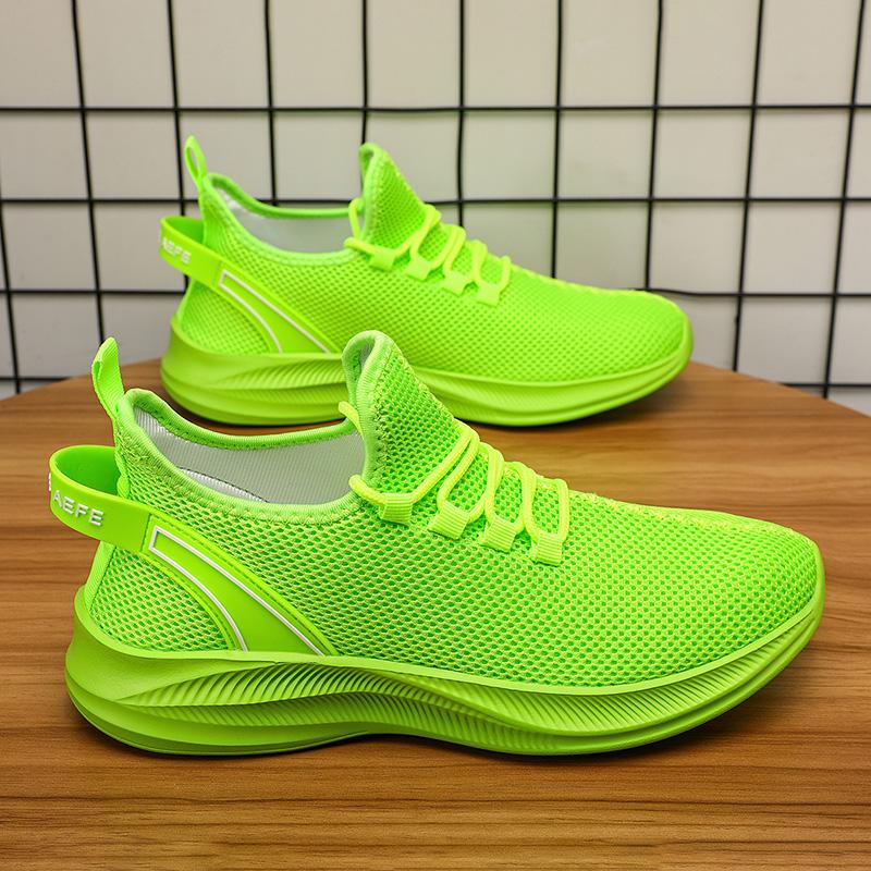 Fashion Green Big Size 47 Mesh Shoes Men Breathable Running Shoes for Men Tennis Shoes Mens Summer Sneakers Outdoor Jogging Shoes Men