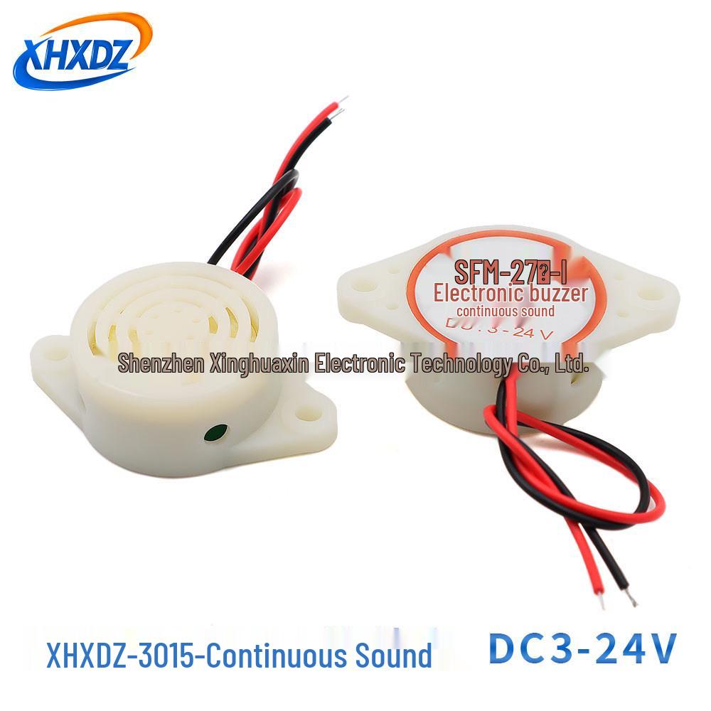 Yüksek Desibel SFM-27 Aktif Buzzer, 3-24V, Sürekli/Kesintili Alarm Seslendirici, 220V.