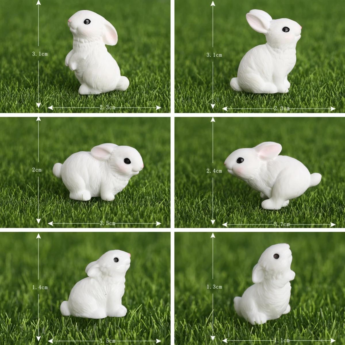 

2025 Каваи Пасха Рождество Кролик Фигурка Мини Милый DIY Декор для Сказочного Сада Современный Домашний Пейзаж Настольное Украшение Подарок