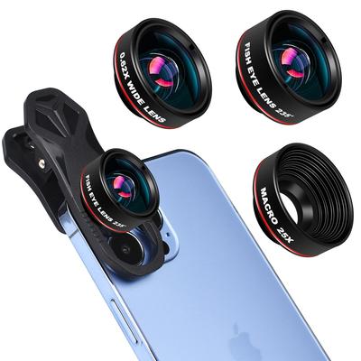 Wielofunkcyjny Obiektyw do Telefonu Komórkowego 3 w 1 Niezależny Szerokokątny Makro Rybie Oko Obiektyw Aparatu