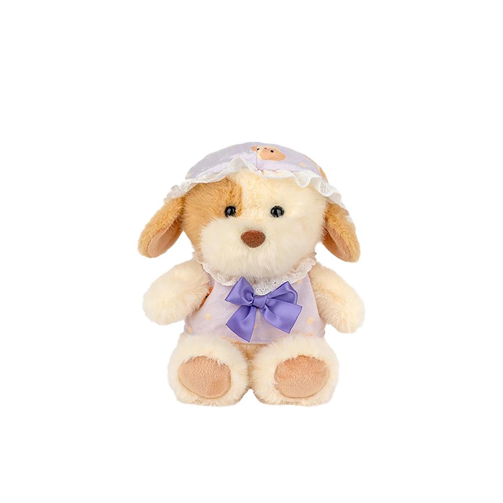Sweet Dream Lace Hat Puppy Plush Toy Bedside Doll Holiday Gift Sleeping Doll