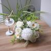 Fleurs Artificielles Haute Simulation Pétales en Soie Toucher Réel Tiges en Fil de Fer Réglables Roses Mixtes Hortensias Marguerites Sans Entretien Décoration de Maison Cadeaux