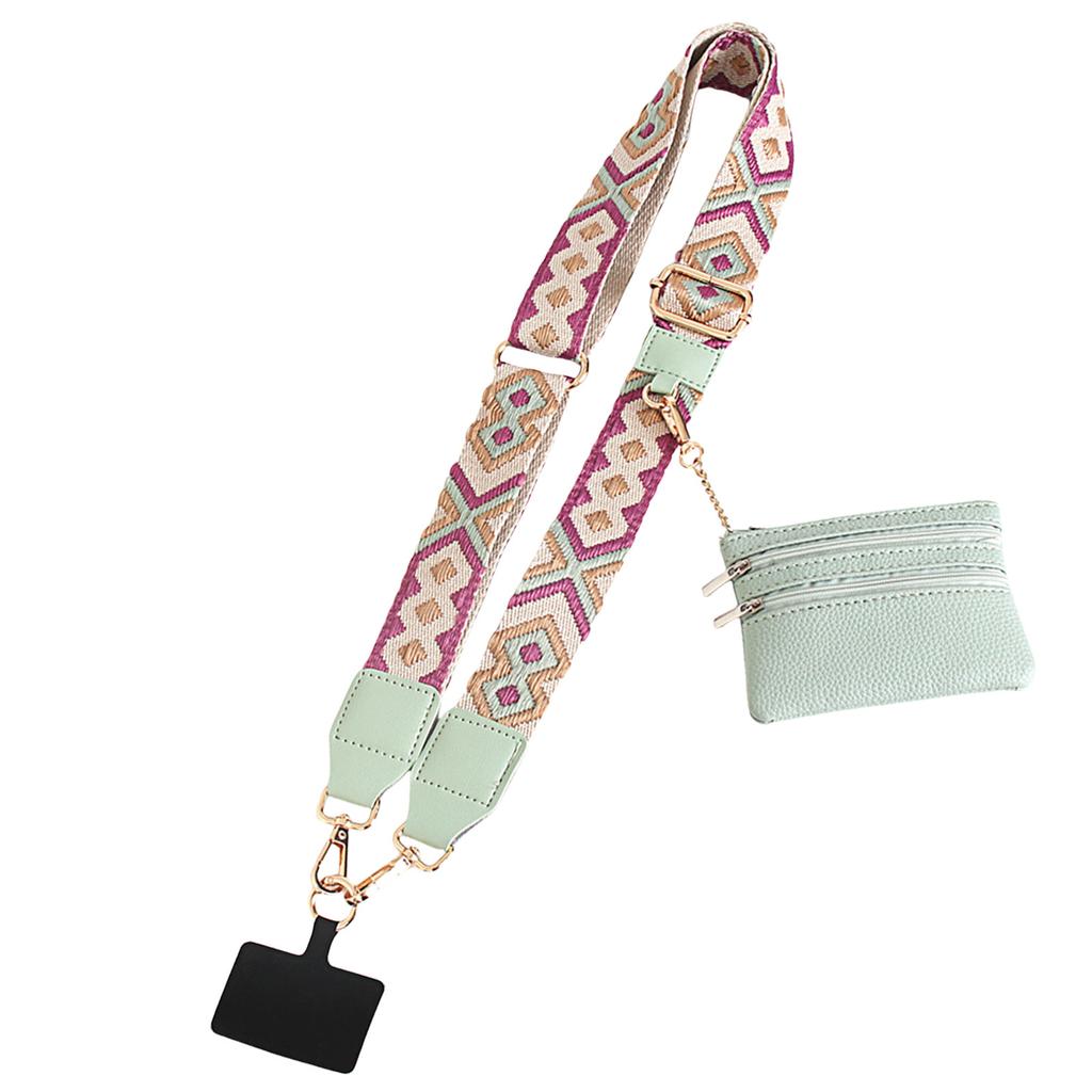 Adjustable Phone Strap Multifunctional Phone Strap Clip and Go Strap Phone Strap with Zippered Pouch Easy to Use