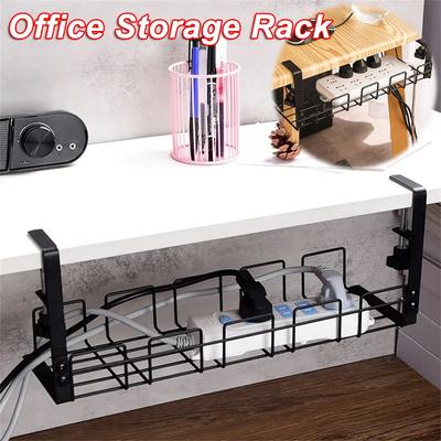 Untertisch-Aufbewahrungsregal, Metallkabelrinne, Computertisch, Kabel-Organizer ohne Perforation, Küchenaufbewahrungszubehör