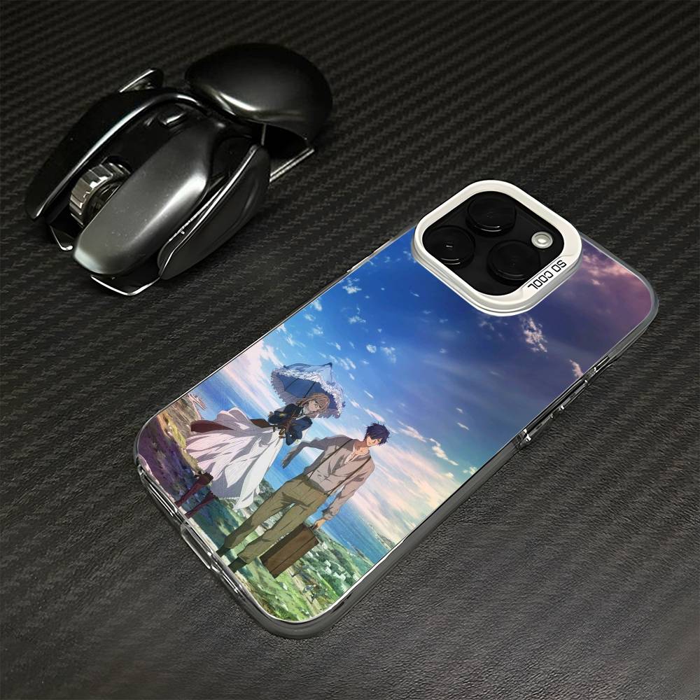 V-Violet Evergarden Phone Case For iPhone17,16,15,14,13,12,11 Plus,Pro Max White Matte Shockproof Cover