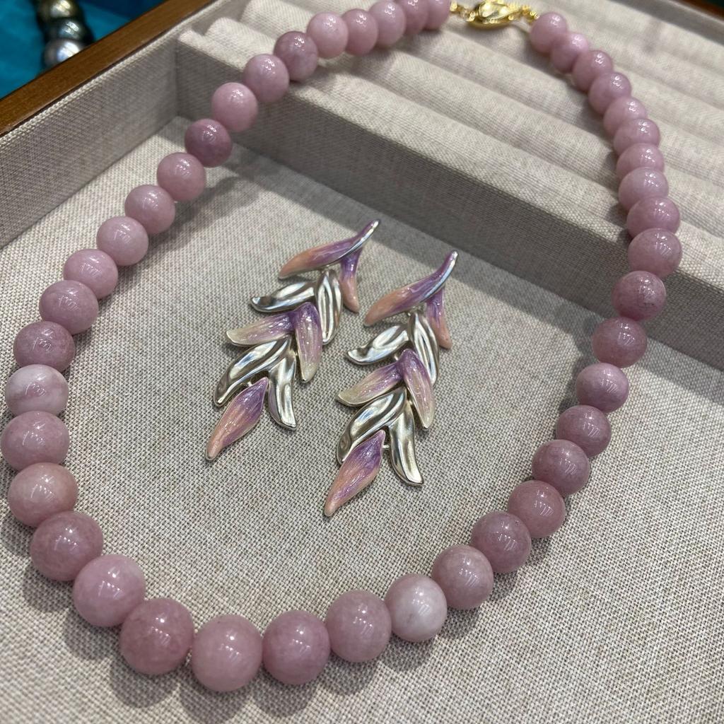 10Mm Lotus Root Pink Girl Round Bead Necklace Female Gentle Temperament Advanced Sense Simple Stacking Naked Chain Necklace