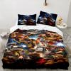 3PCS Game Fighter In Action Bedding set,Ideal for1pc Duvet Cover And 2pcs Pillowcases Perfect for Christmas gift,Ideal for Bedroom, Dormitory