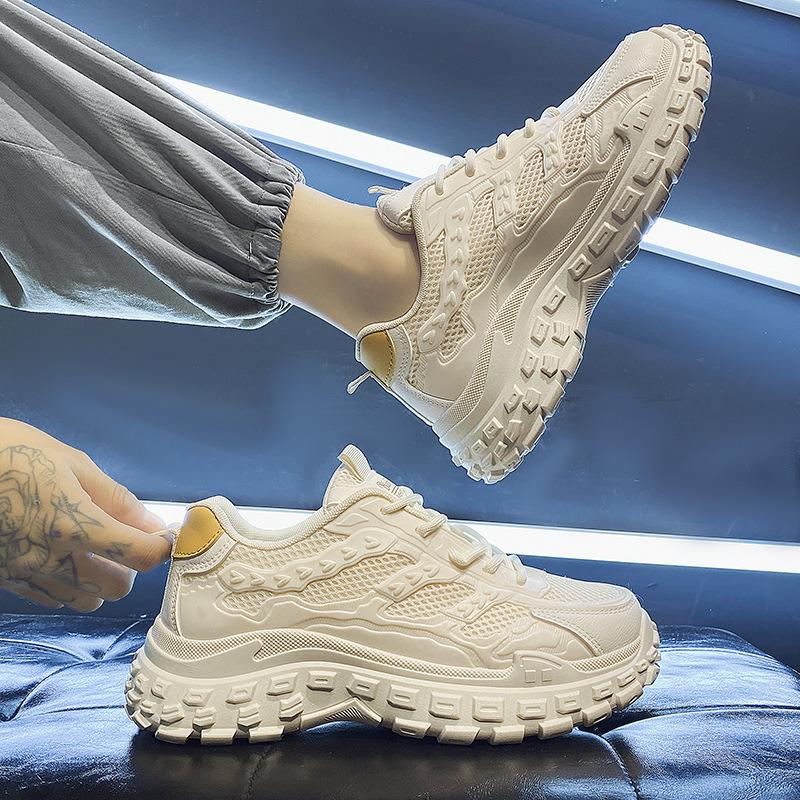 

Spring new men s shoes breathable mesh sports shoes men s trend versatile thick-soled non-slip casual shoes trendy shoes 44