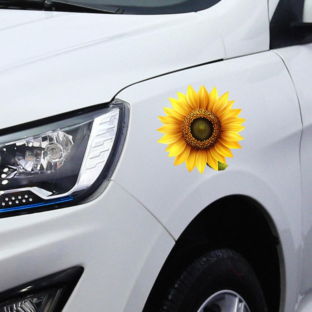Painted Sunflower Glass Car Background Beautification Decoration Stickers