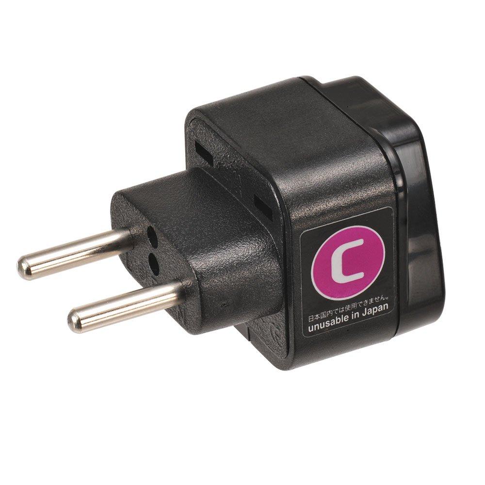 

Conversion Adapter Plug for Overseas Travel Eleplug C Type 10A 250V Exception Application Approved Product Road Warrior RWG-P004 (Italy, Austria,