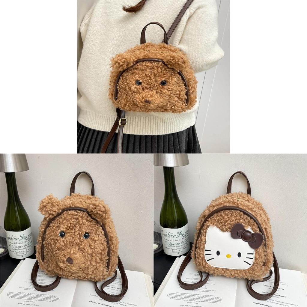 Mochila de Pelúcia Gato Hello Kitty Para Meninas Mochila Casual Fashion