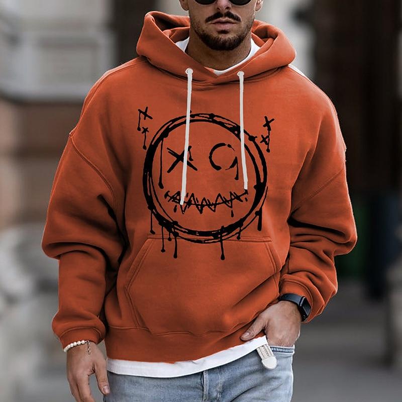 Men's Graphic Prints Hoodies Sweatshirt Designer Basic Casual Long Sleeve Hooded Daily Sports