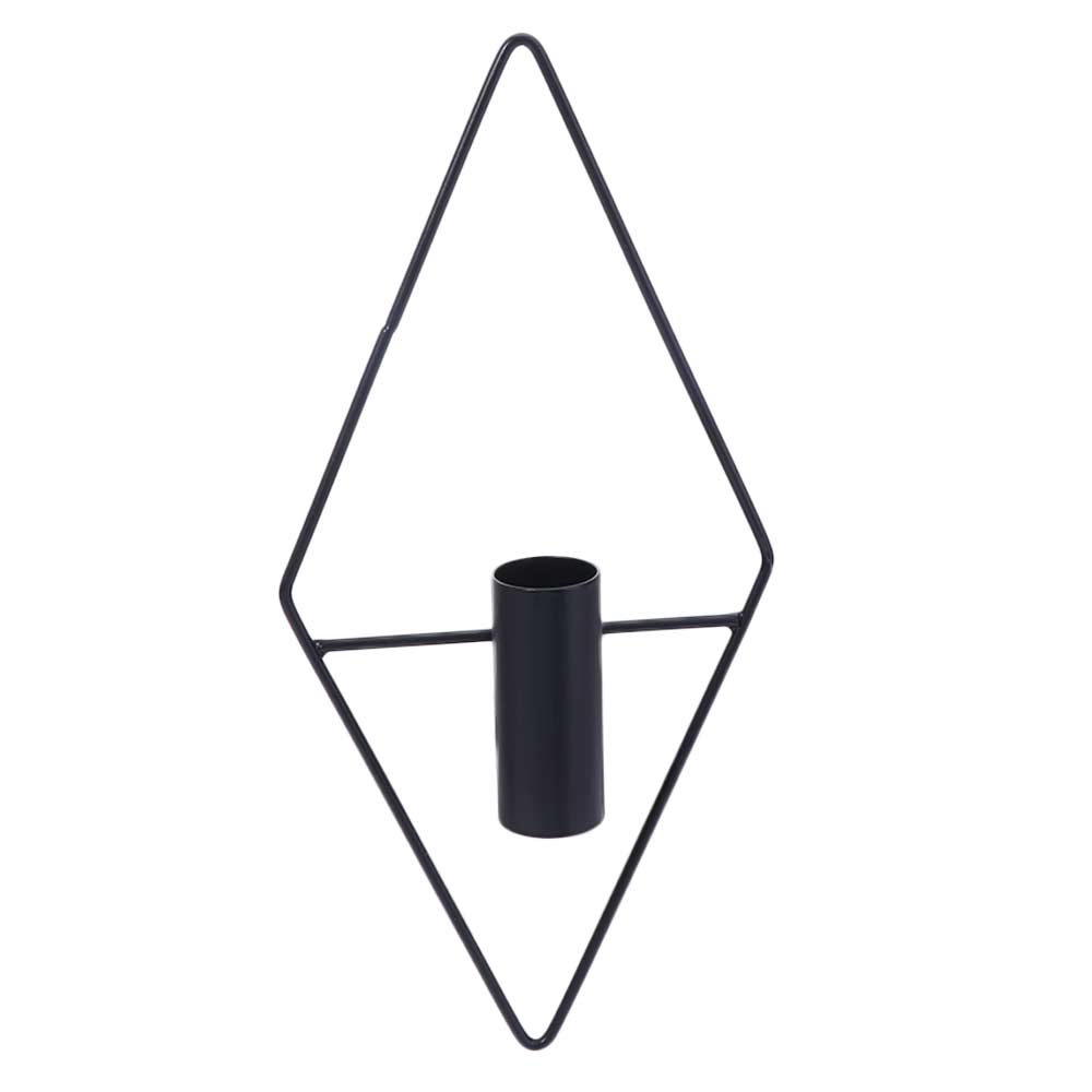 2PCS Black Wall Hanging Vase Iron Wall Mount Flower Vase Modern Metal Wall Vase  Bedroom