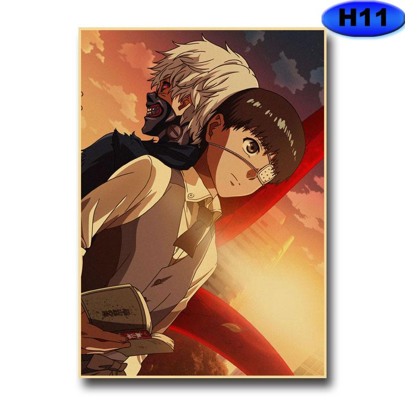 Tokyo Ghoul Plakaty Wystrój pokoju w stylu retro Estetyczne akcesoria do dekoracji wnętrz Anime Plakat na obrazy ścienne Murale wewnętrzne Prezenty