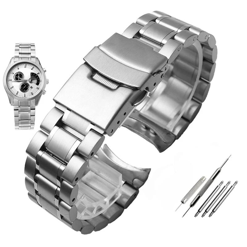 20mm 22mm Universelles Gebogenes Herren-Uhrenarmband Für Casio EFV-540 500 510 EQB-501 EFR-303 Massives Edelstahlarmband Metall-Uhrenkette