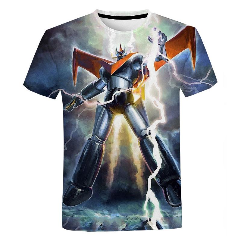 Trička s grafikou Mazinger Z Léto Muži Oblečení Tričko s kulatým výstřihem Nadměrná velikost Móda Krátký rukáv Harajuku Streetwear Topy Trička