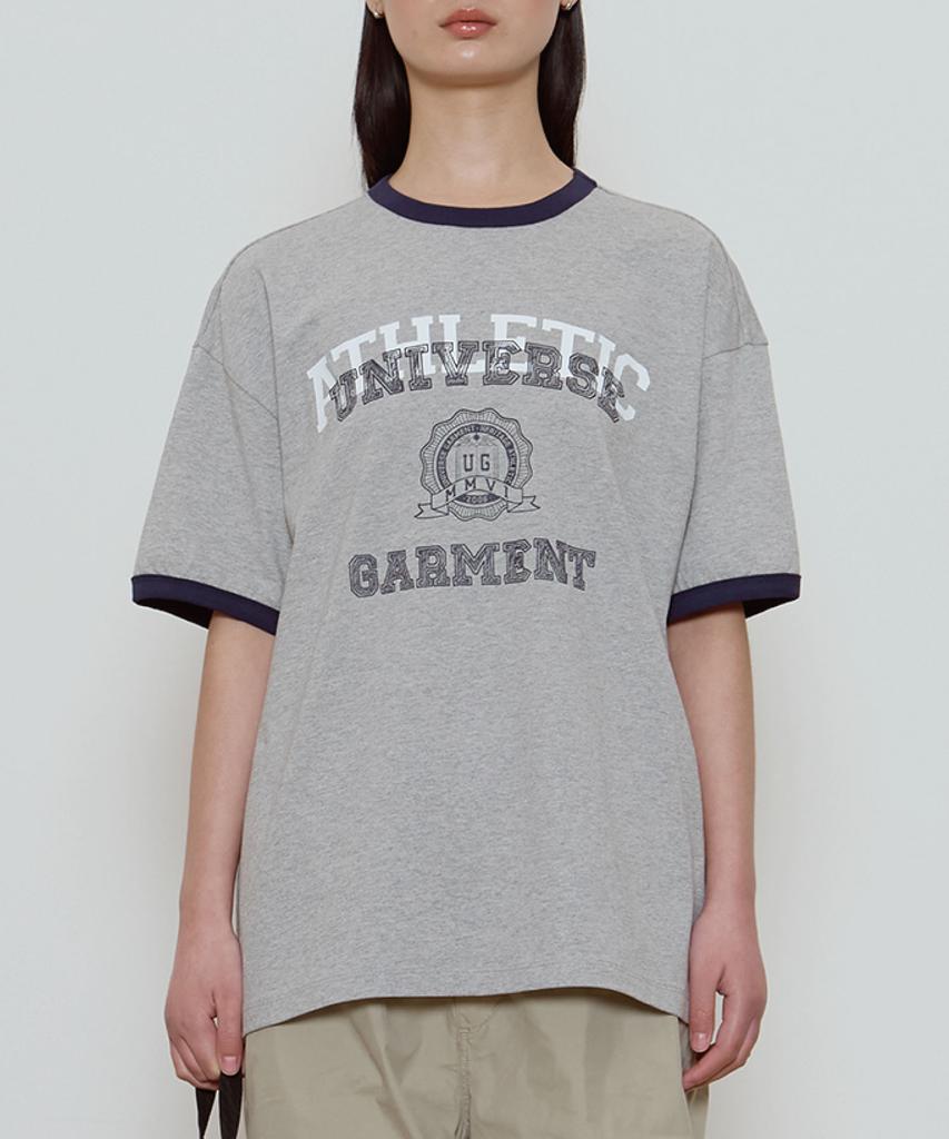 Yunibeoseugameonteu Ug Athletic Ringer T-Shirt_Melange Grey