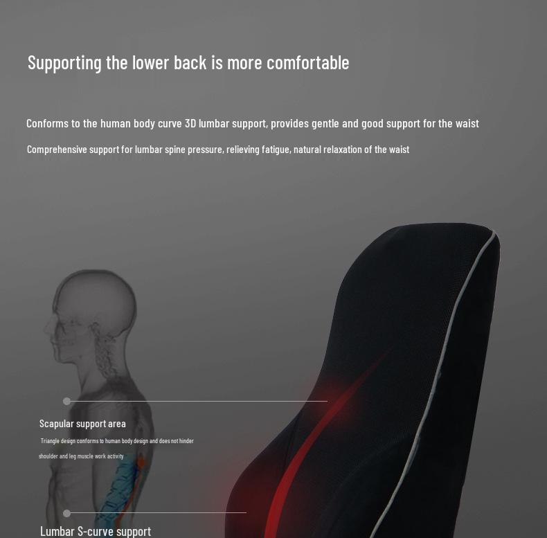 Lendenstützkissen aus Memory-Schaum für Auto und Bürostuhl