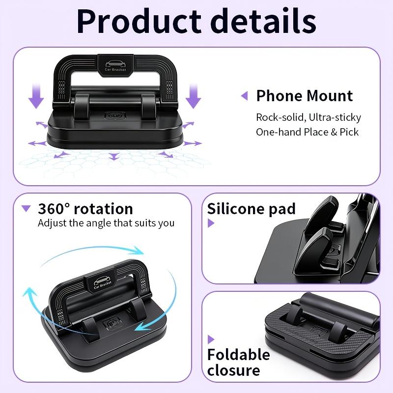 Non Magnetic Dashboard Phone Holder with Silicone Pads, Stable Car Phone Stand