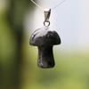 2cm Natural Crystal Jade & Pink Tiger Eye Mushroom Necklace Pendant
