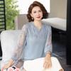 Spring-Autumn Knit Top: Fashionable Seven-Point Sleeve for Middle-Aged and Elderly Women