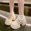 Mode 8,5CM Winter Warm Lässige Lederschuhe Absätze Damen High Platform Pelz Sneakers Dicke Sohle Plüsch Sport Lederschuhe Zapatos Mujer
