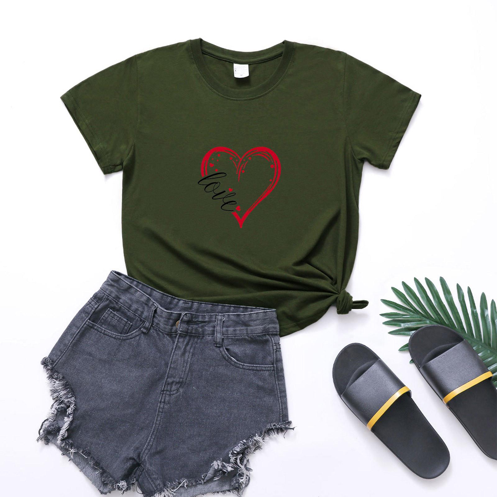 

Футболки с графическим принтом Уличная повседневная одежда с коротким рукавом с принтом L армия зеленый