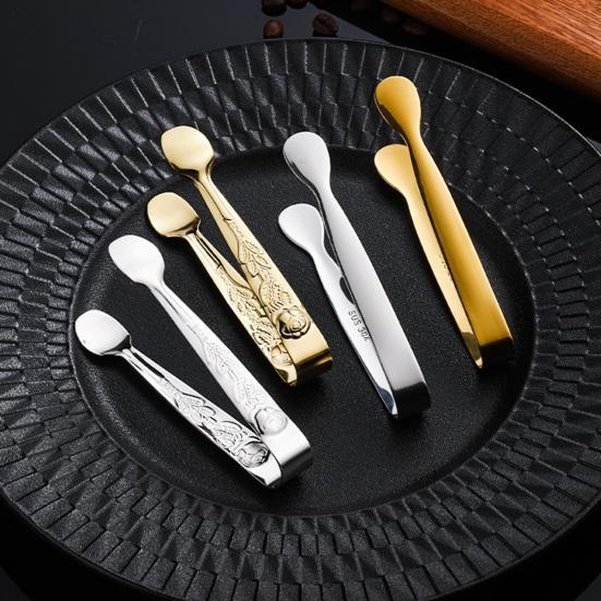 Stainless Steel Ice Tongs Mini Tongs for Ice Cubes Sugar Cubes Cookies Cotton Candy