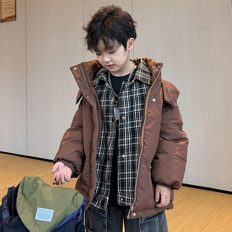 Children's Down-Fiber Jacket, Winter Boys' Casual, Two-Piece-Style Jacket
