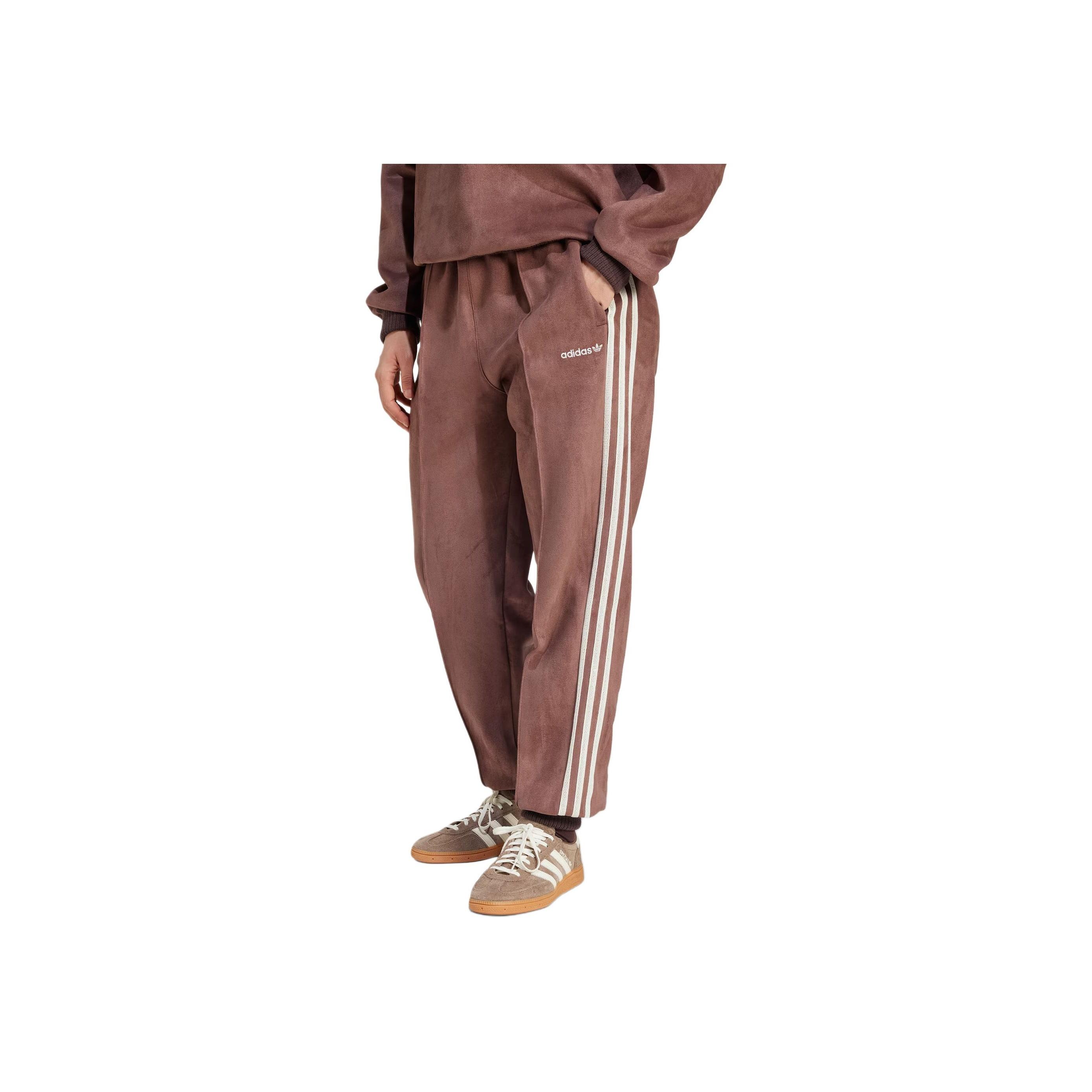 

Adidas Suede The First Straight Fit Elastic Waist Side Pocket Track Pants Women Shadow Brown IX1047 M