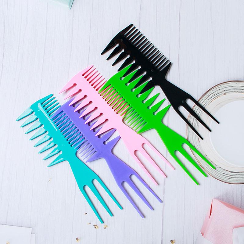 Professional Double Side Tooth Combs Fish Bone Shape Hair Brush Barber Hair Dyeing Cutting Coloring Brush Man Hairstyling Tool