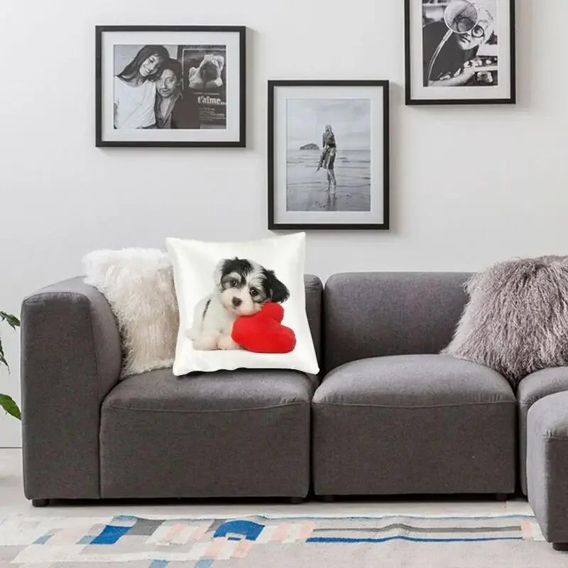 Funny Puppy Cavalier King Charles Spaniel Dog Square Pillowcover Home Decor Animal Cushion Cover Throw Pillow for Living Room