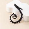 Punk Personality Single Ancient Silver Dragon Shape Stud Earring Ear Hanging for Women Hip-hop Street Style Hot Girl Jewelry