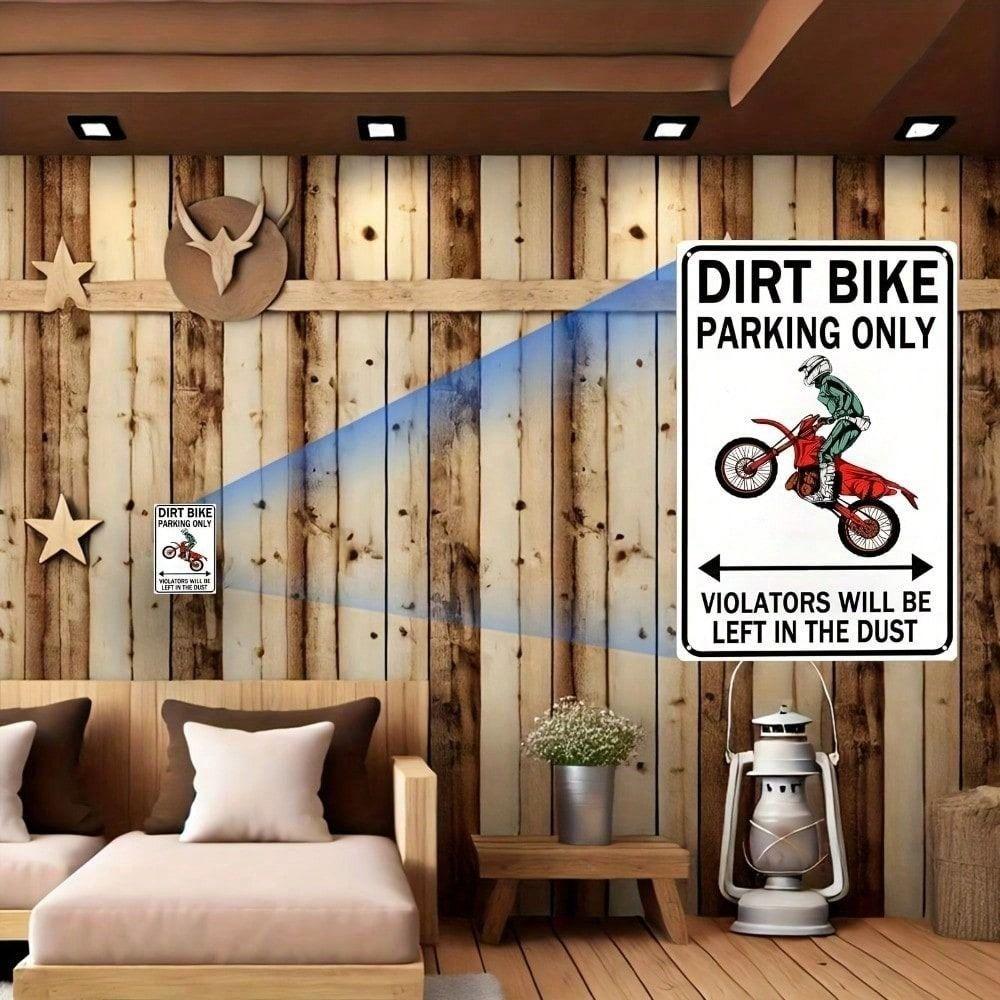 Vintage Metal Sign Motorcycle Parking 20x30 cm Waterproof Garage & Man Cave Decor