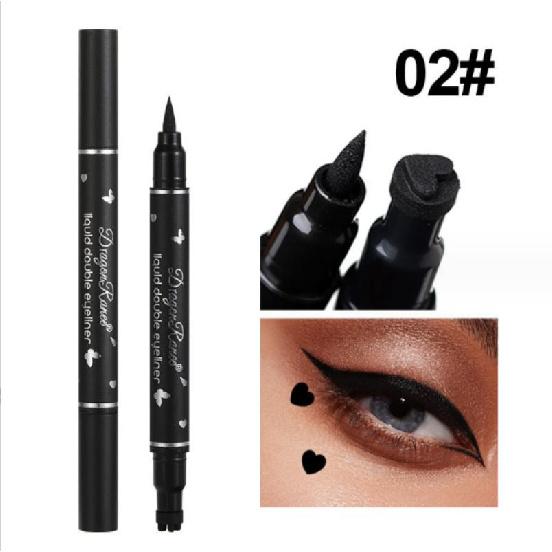 2 Head Double-Headed Black Liquid Eyeliner Pencil Triangle Seal Eyeliner 2 In 1 Waterproof Stamp Eye Liner 5 Types Pen Eye,student-friendly