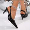 Pointed Toe Shallow Pumps Ladies Heels Shoes Female Slingbacks New In Medium Heels Shoes For Women Footwear Mules