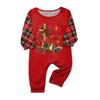 Christmas-print long-sleeve and long-pant matching family loungewear set
