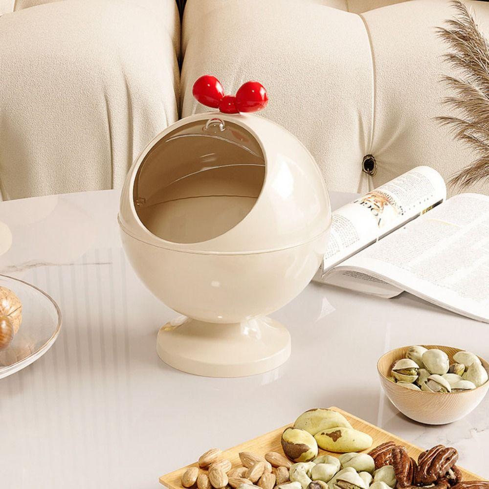 

Plastic Mini Trash Can Beige Fruit Tray Multifunctional Desktop Storage Bucket Dormitory бежевый