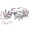 VidaXL Garden Dining Set Cushions 7pcs Black Wicker 3212027