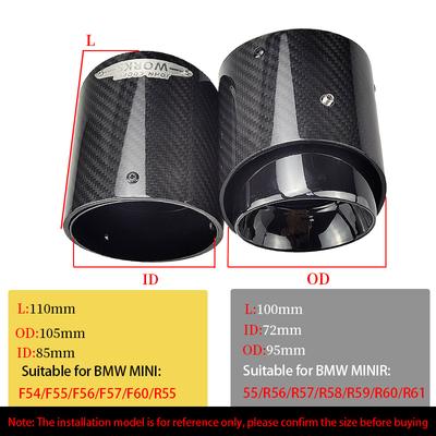 1 Pc Carbon Fiber Exhaust Muffler Tips Car Modification Nozzle for Muffler Fit Upgrade For Mini Cooper F54 F55 F56 F57 F60 R55