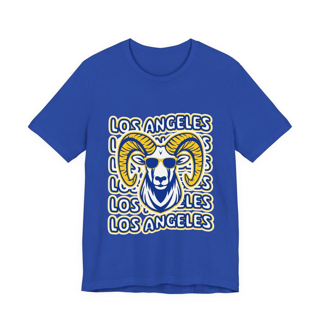 LA Football T-Shirt Retro Los Angeles Ram Mascot Graphic Tee