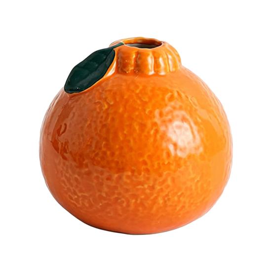 Orange Shaped Decorative Ceramic Fruit Design Small Bud Vase Modern Hydroponic Planter оранжевый