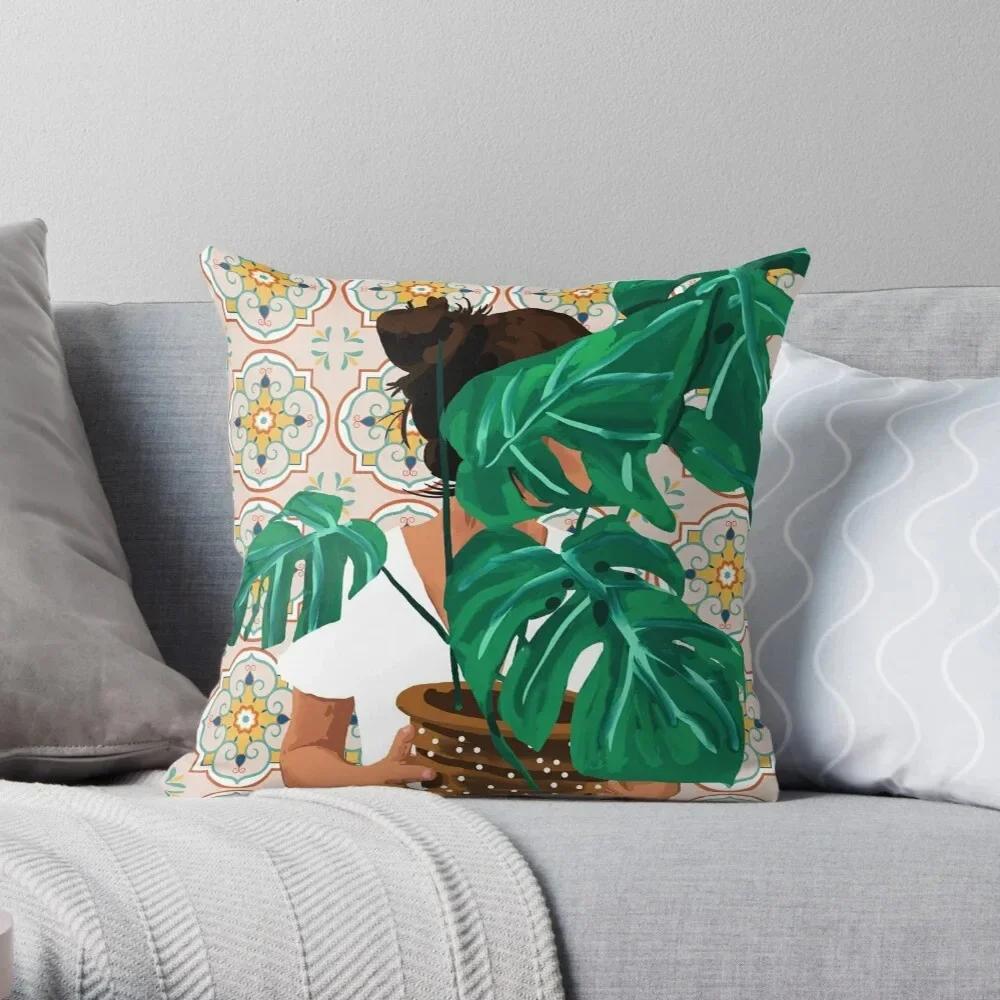 Office Decoration Cushion Cover Cartoon Character Style Life Scene Print Decoration Home Pillow Cover Square