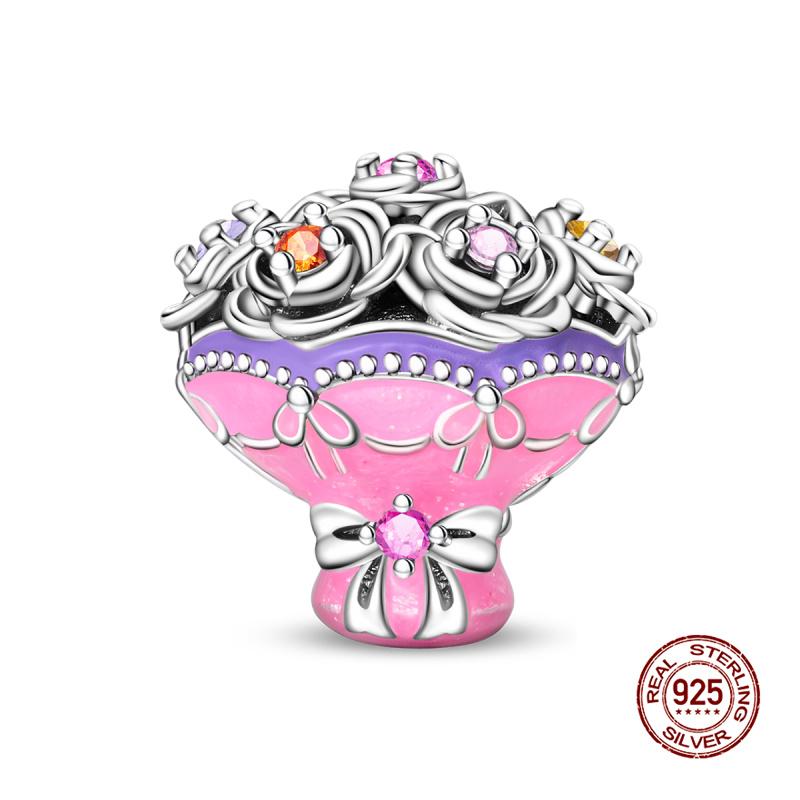 Charms Copper Rose Series Charms Beads Fits 3Mm Original Bracelet Necklace Womens Diy Fine Jewelry Gifts Making