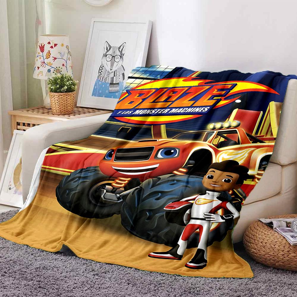 Blaze Monster Machines Adventure Flannel Blanket Super Soft Warm Cozy Blanket For Sofa Bed Office Travel Allseason Home Decor Gift