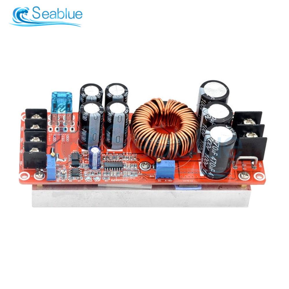 DC-DC 1500W 30A Voltage Step Up Boost Converter CC CV Power Supply Module Step Up Constant Current Module 10-60V to 12-97V Fan