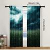 2pc,  Scene Curtain Dramatic Sky Durable Polyester,Without Electricity Festive Holiday Applies To Indoor Celebrations, Room